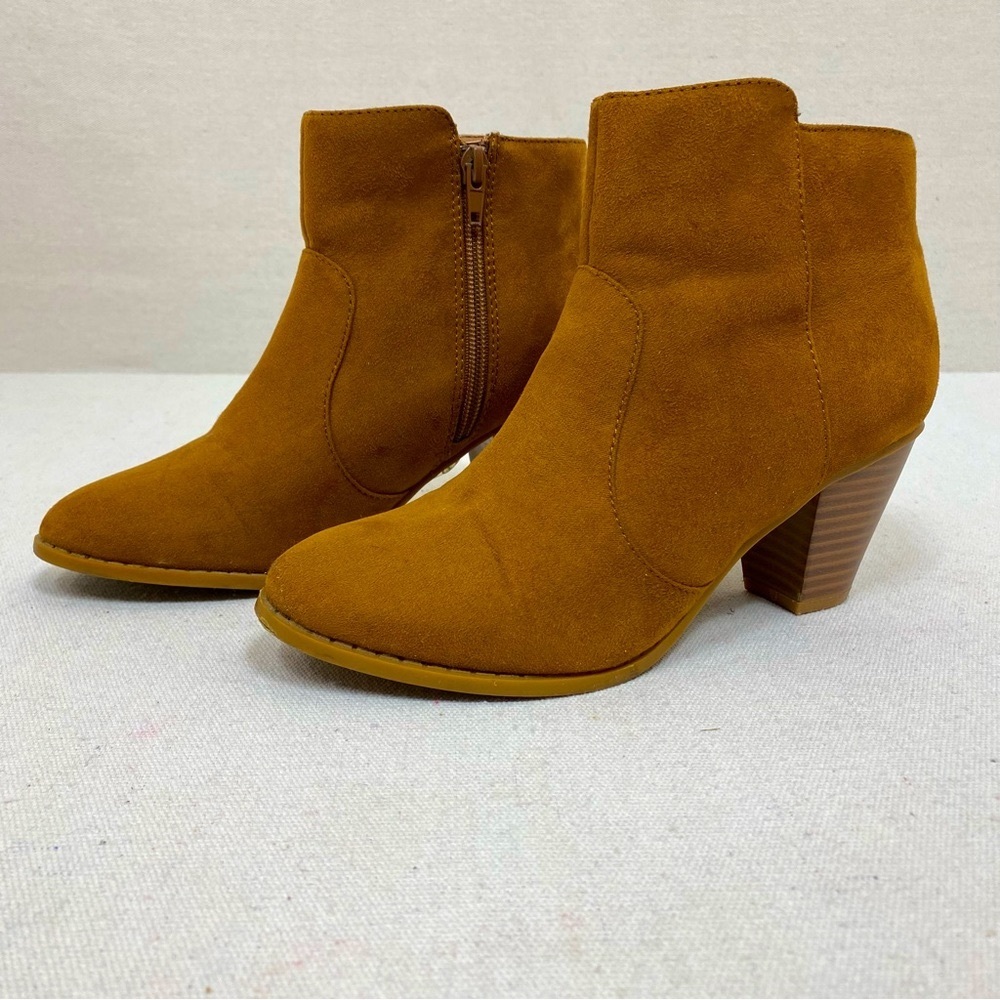 Atmosphere Tan Suede Ankle Booties Size 6
